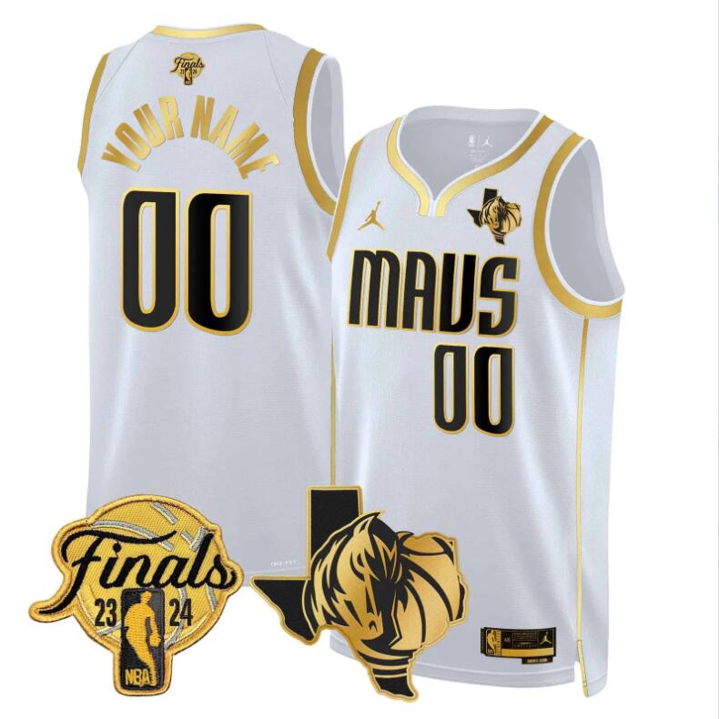 Men Dallas Mavericks 2024 Finals Texas Patch Swingman Custom white NBA Jersey->customized nfl jersey->Custom Jersey